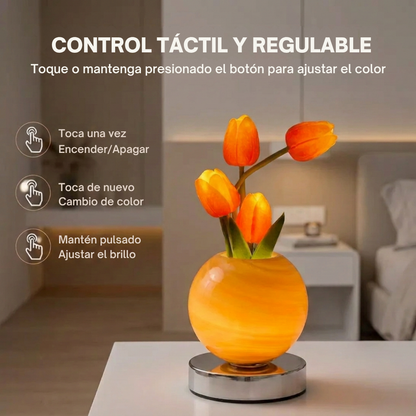 Lámpara de Tulipán | Luz Cálida Decorativa para Recámara y Sala